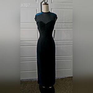 Royal Blue & Black Maxi Formal Dress